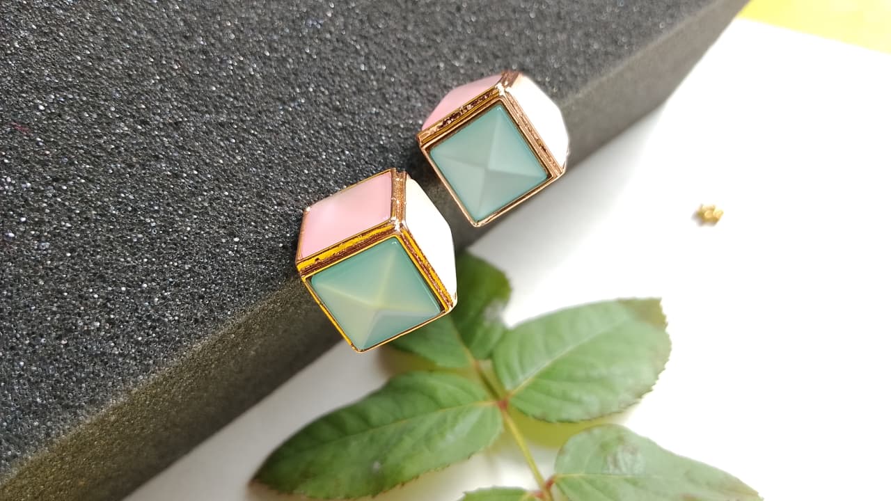 Trendy Cube Stud Earrings