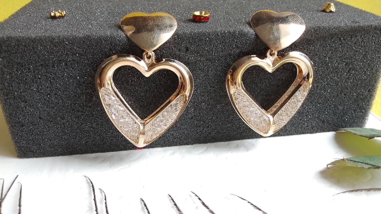 Glamorous Heart Drop Earrings